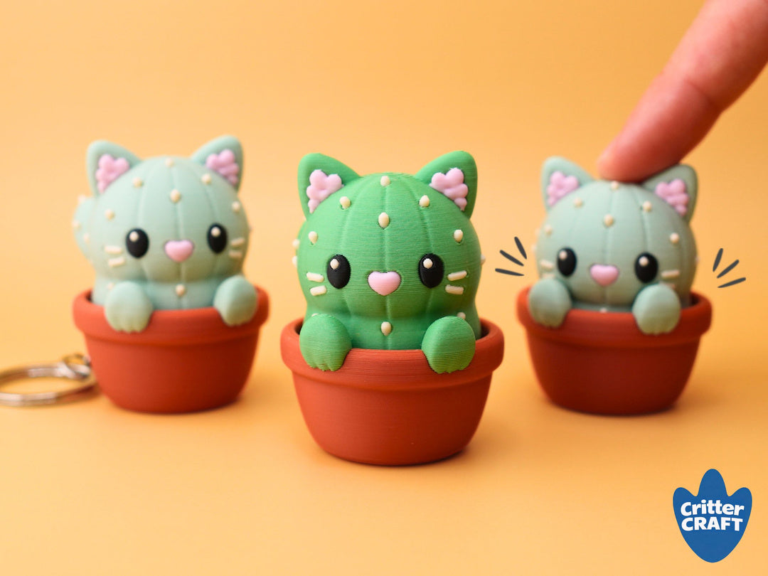 Cactus Cat Clicker™ | Cute 3D Printed Mechanical Fidget Toy