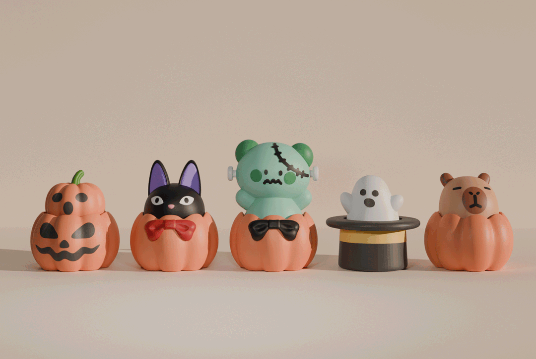 Halloween Pumpkin Friends | 3D Printed Clicker Fidgets - Fiendworks Studio