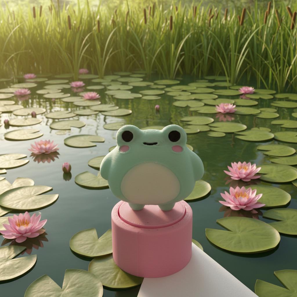 3D Printed Frog Clicker Fidget Toy: Stress Relief Desk Accessory - Fiendworks Studio
