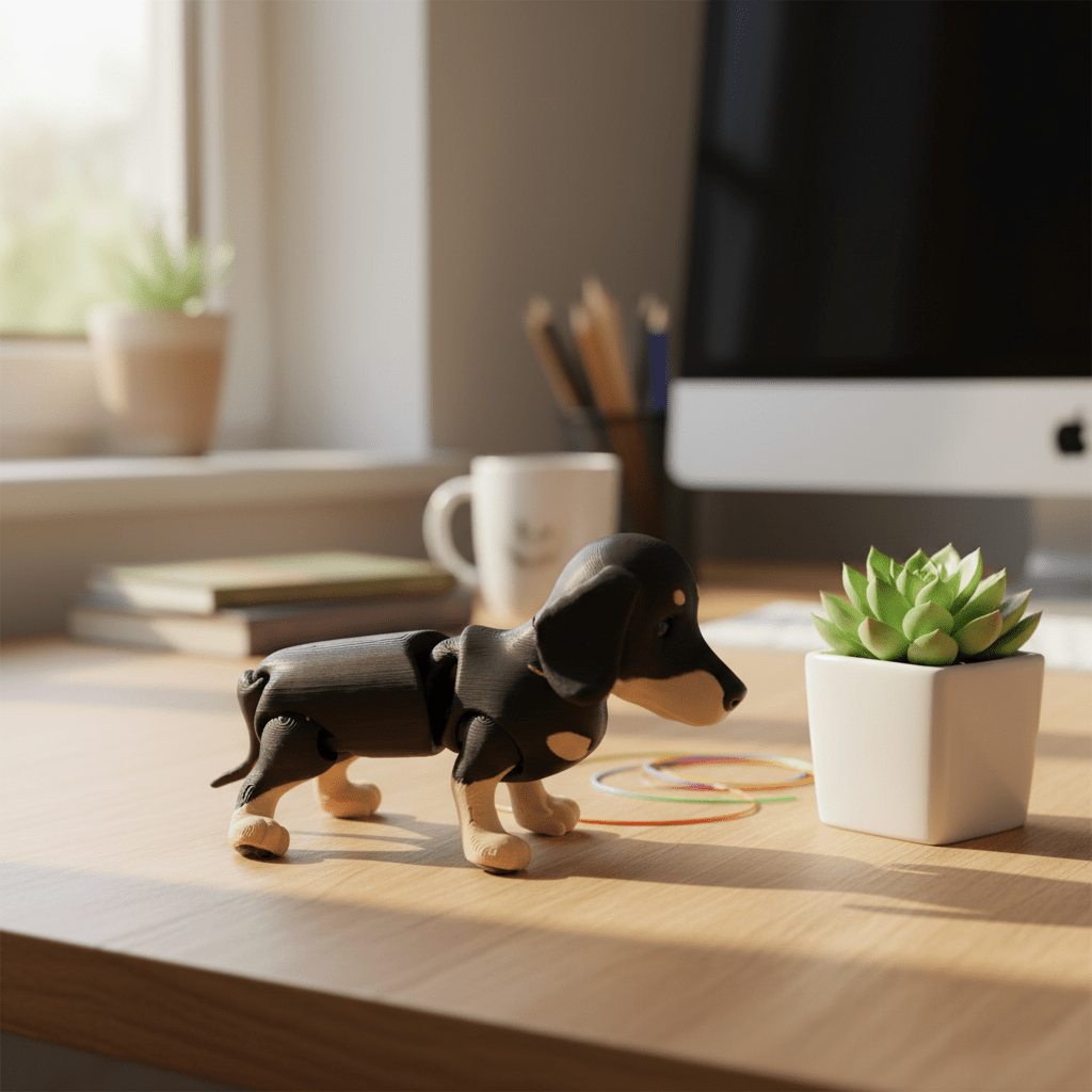 Articulated Dachsund - Flexi Figures by Fiendworks Studio