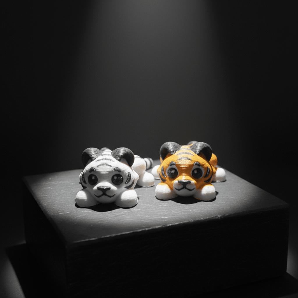 Bengal and White Tiger Flexi Figures - Flexi Figures by Fiendworks Studio
