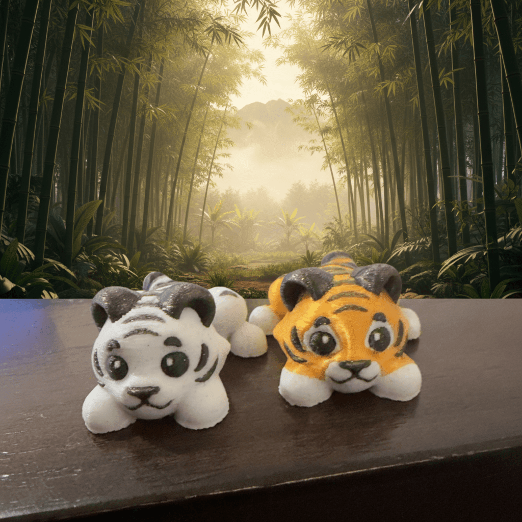 Bengal & White Tiger Flexi Figures