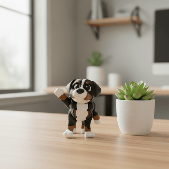 Bernese Mountain Dog Flexi Figure - Flexi Figures by Fiendworks Studio