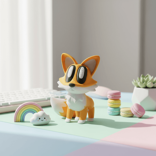 Blob Fox Flexi Figure - Flexi Figures by Fiendworks Studio