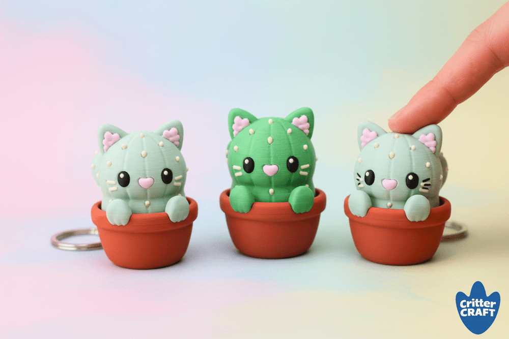 Cactus Cat Clicker™ | Cute 3D Printed Mechanical Fidget Toy - Fiendworks Studio