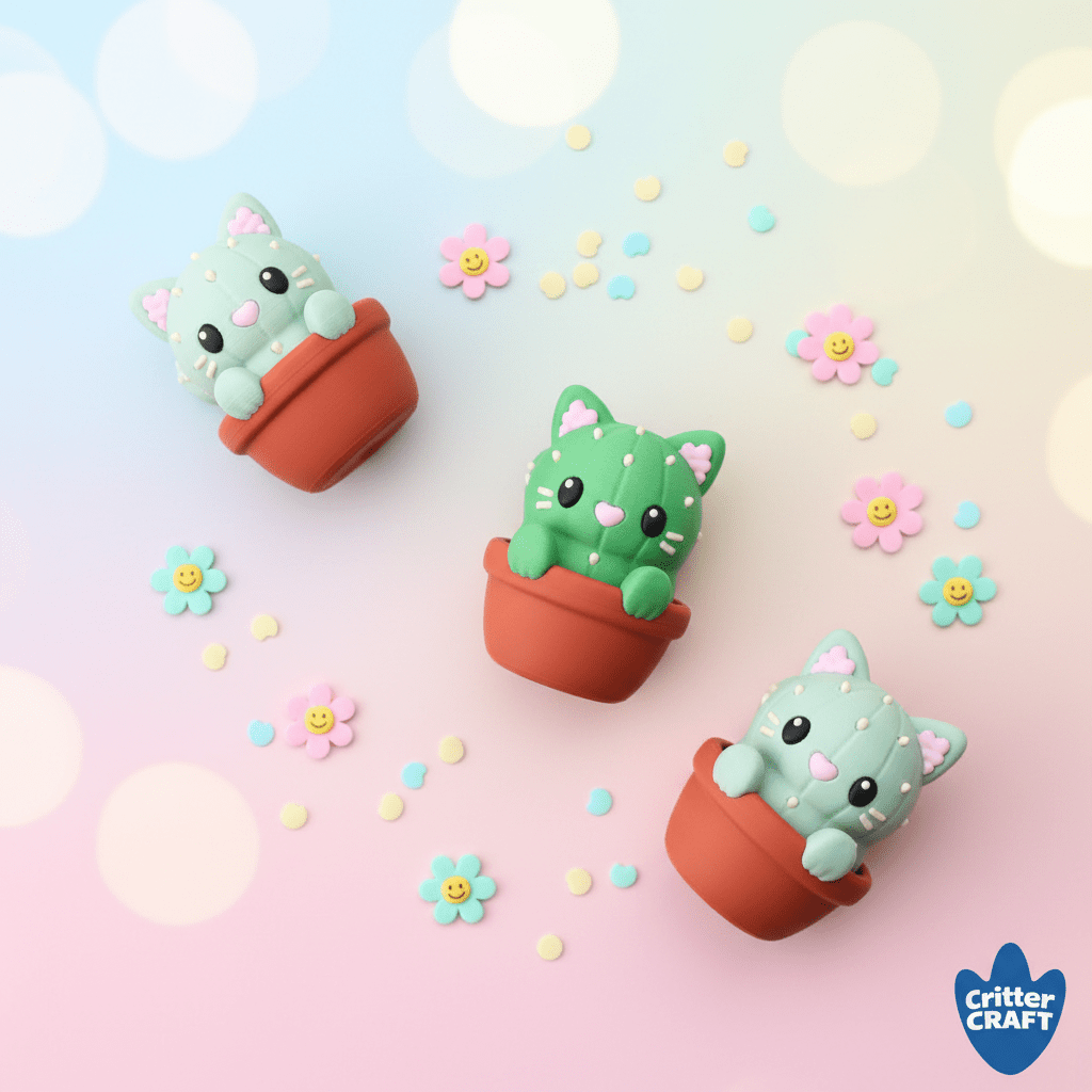 Cactus Cat Clicker™ | Cute 3D Printed Mechanical Fidget Toy - Fiendworks Studio