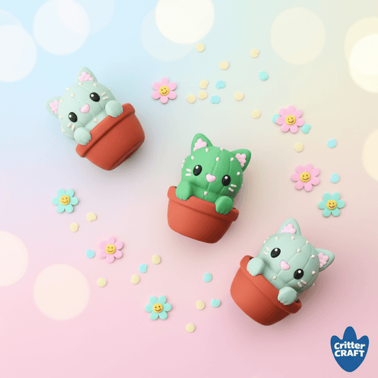 Cactus Cat Clicker™ | Cute 3D Printed Mechanical Fidget Toy - Fiendworks Studio