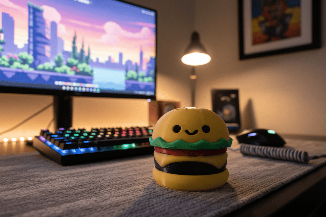 Cheeseburger Clicker Fast Food Fidget Toy