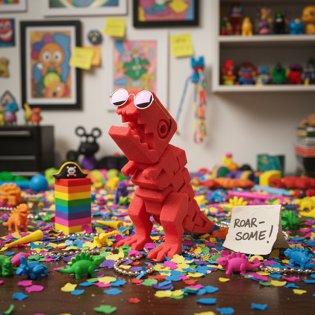 Crazy Dave The Flexi Dinosaur - Flexi Figures by Fiendworks Studio