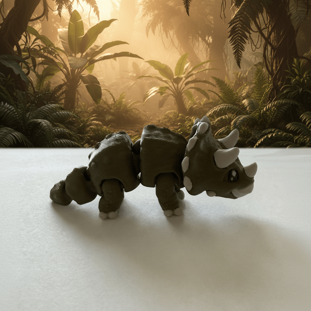 Cute Triceratops Figure - Flexi Figures by Fiendworks Studio