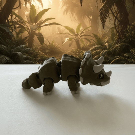 Cute Triceratops Figure - Flexi Figures by Fiendworks Studio