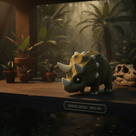 Cute Triceratops Figure - Flexi Figures by Fiendworks Studio