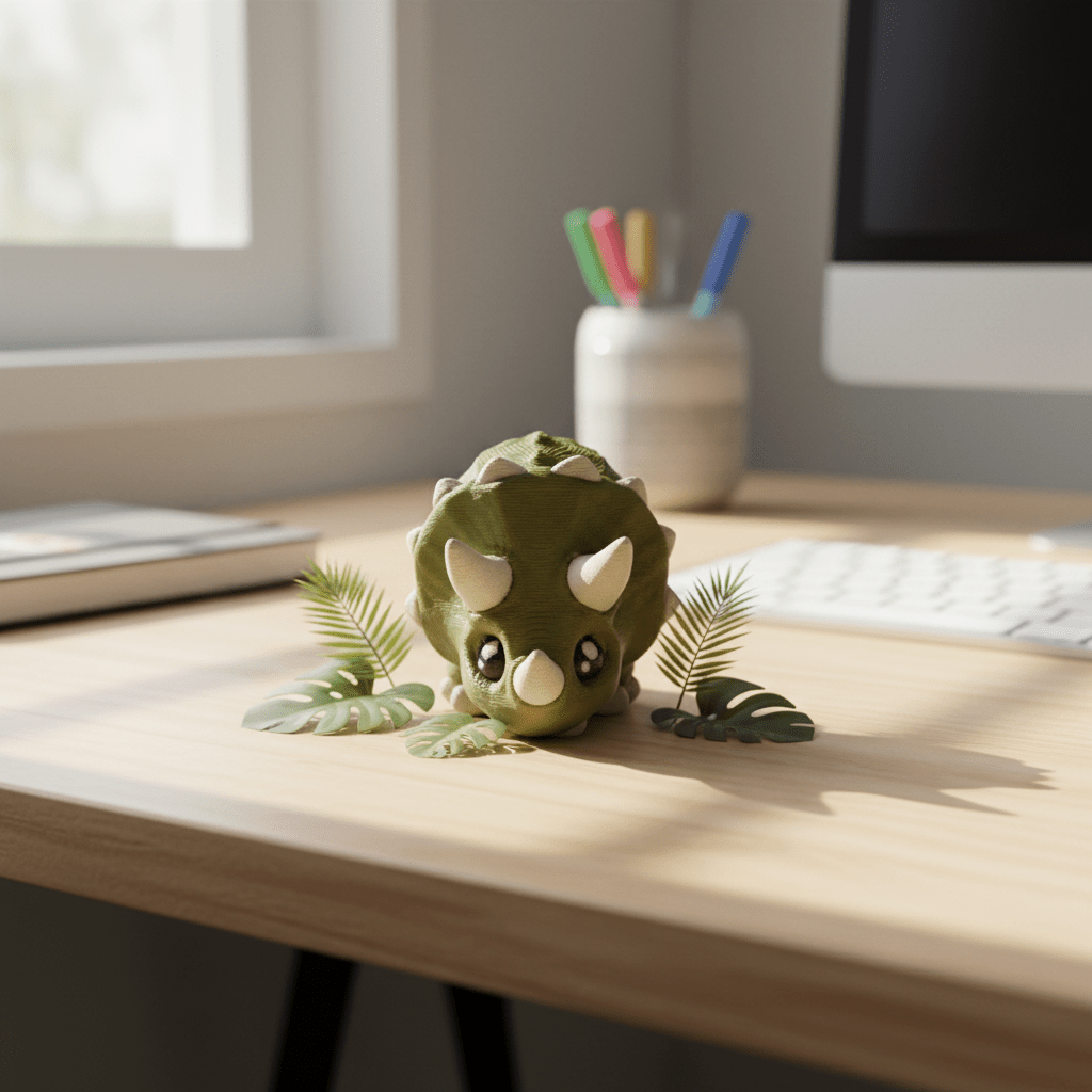 Cute Triceratops Figure - Flexi Figures by Fiendworks Studio