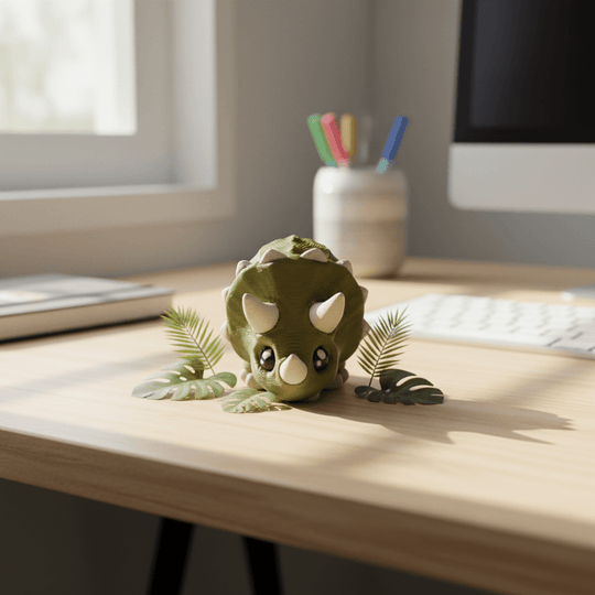Cute Triceratops Figure - Flexi Figures by Fiendworks Studio
