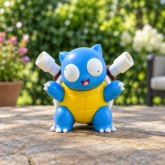Derpy Blastoise-Inspired Figure | 3D Printed Desk Buddy - Fiendworks Studio