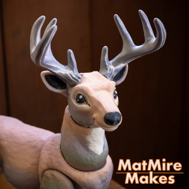 Flexi Deer Figure – Articulated 3D Printed Deer Collectible - Fiendworks Studio