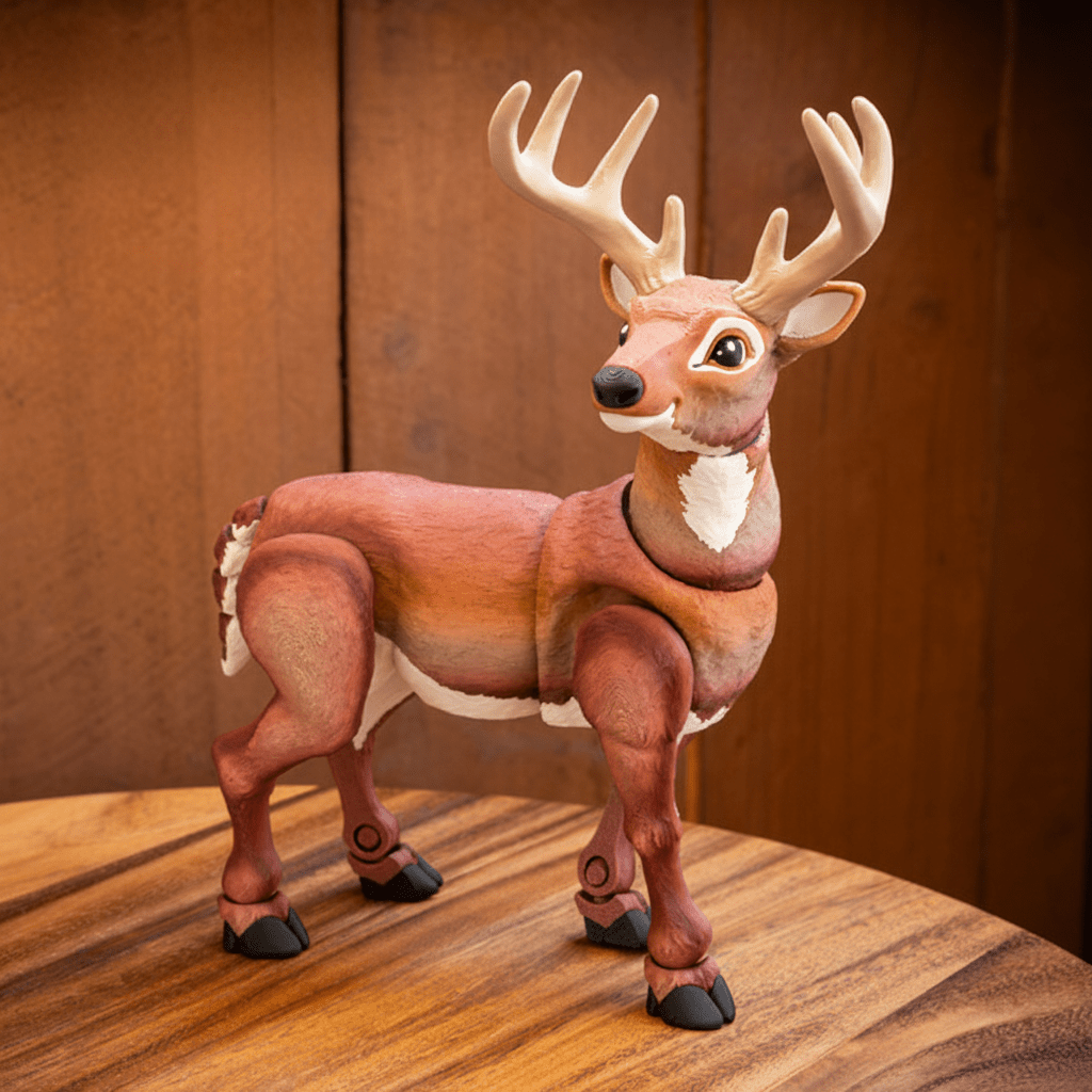 Flexi Deer Figure – Articulated 3D Printed Deer Collectible - Fiendworks Studio
