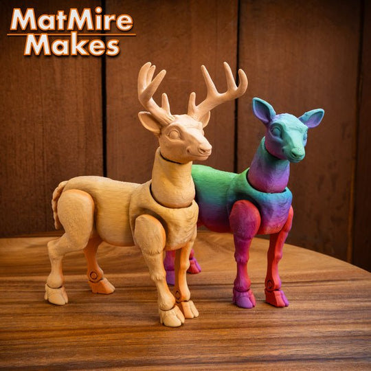 Flexi Deer Figure – Articulated 3D Printed Deer Collectible - Fiendworks Studio