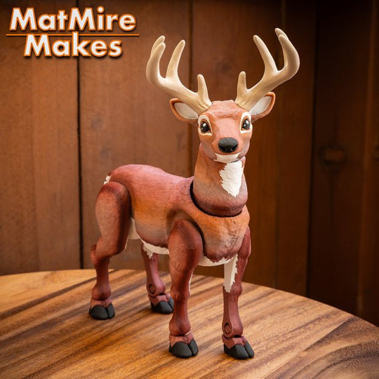Flexi Deer Figure – Articulated 3D Printed Deer Collectible - Fiendworks Studio
