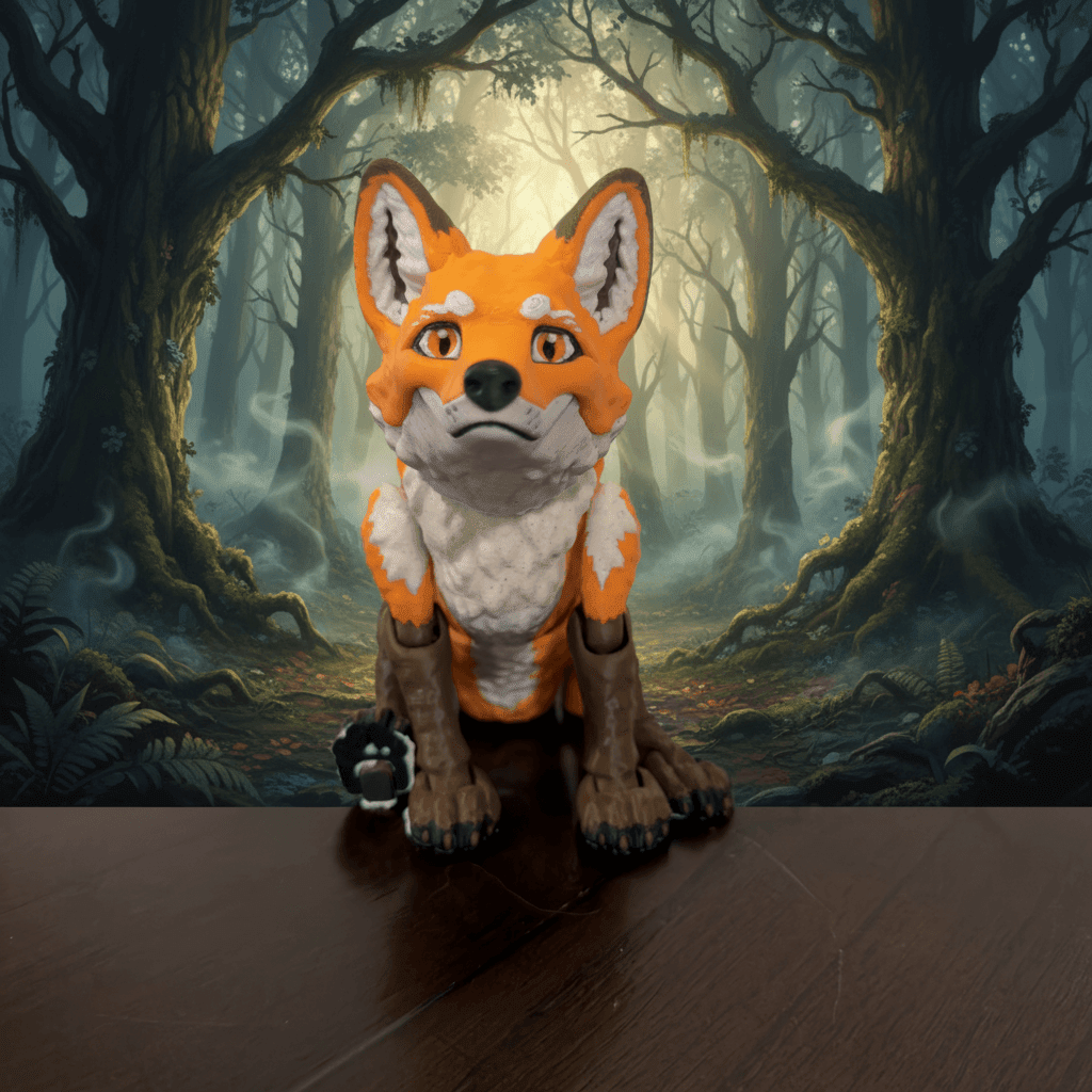 Flexi Fox Articulated Figure – 3D Printed Fidget Toy - Flexi Figures by Fiendworks Studio