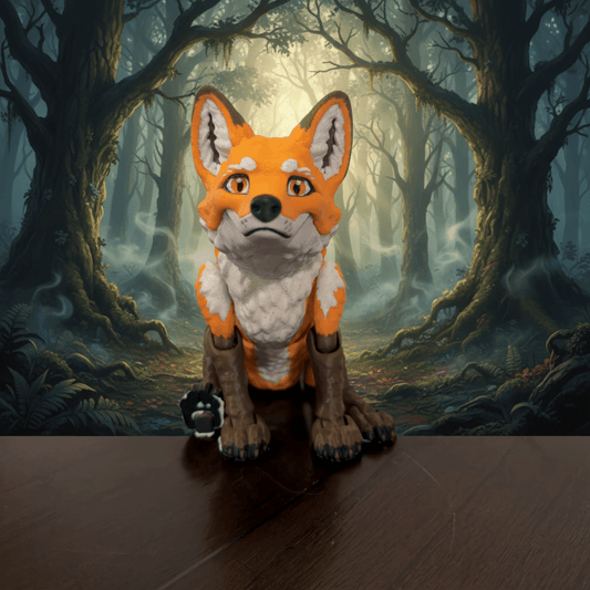Flexi Fox Articulated Figure – 3D Printed Fidget Toy - Fiendworks Studio