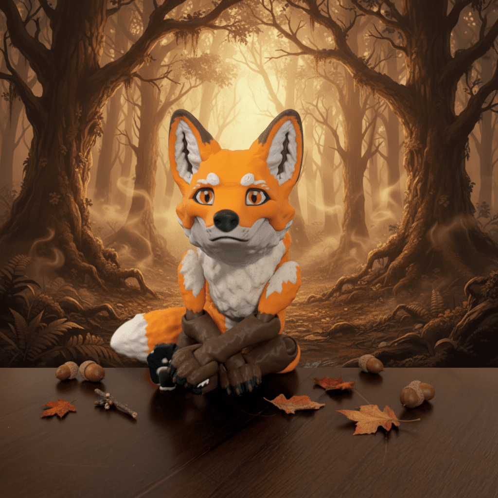Flexi Fox Articulated Figure – 3D Printed Fidget Toy - Flexi Figures by Fiendworks Studio