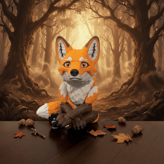 Flexi Fox Articulated Figure – 3D Printed Fidget Toy - Flexi Figures by Fiendworks Studio