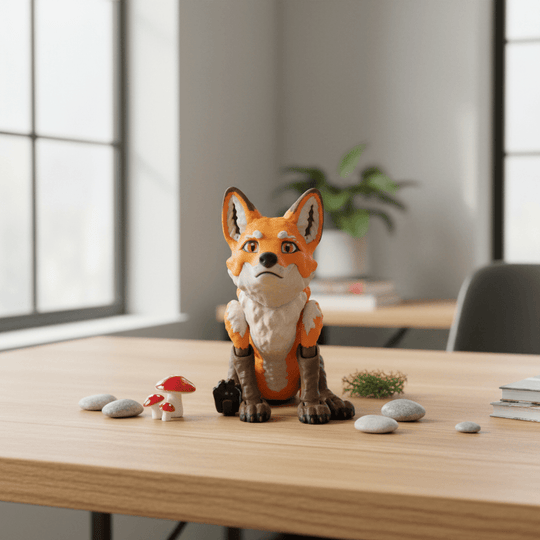 Flexi Fox Articulated Figure – 3D Printed Fidget Toy - Flexi Figures by Fiendworks Studio