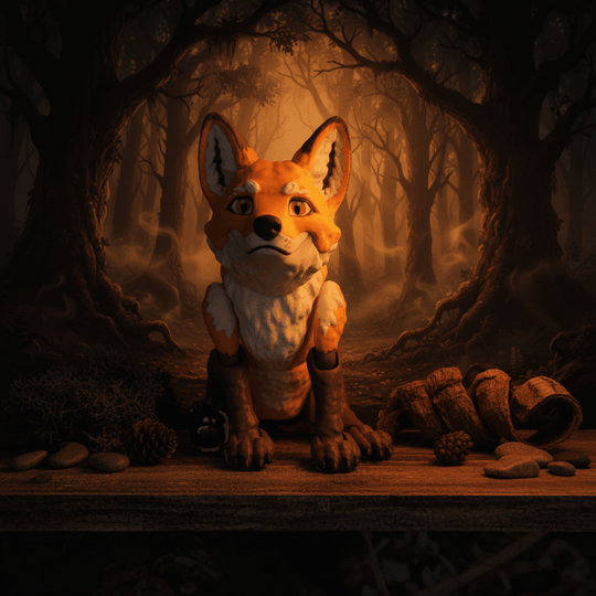 Flexi Fox Articulated Figure – 3D Printed Fidget Toy - Flexi Figures by Fiendworks Studio