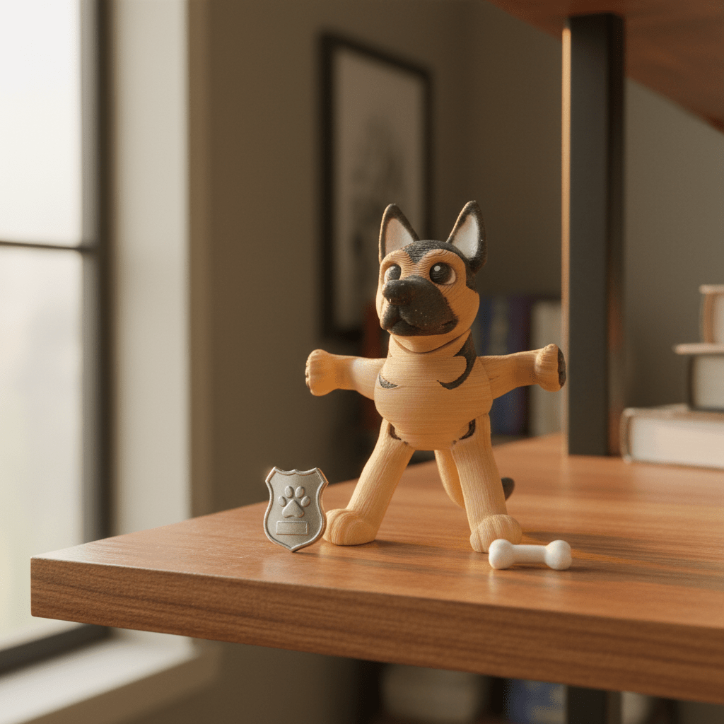 Flexi German Shepherd - Flexi Figures by Fiendworks Studio
