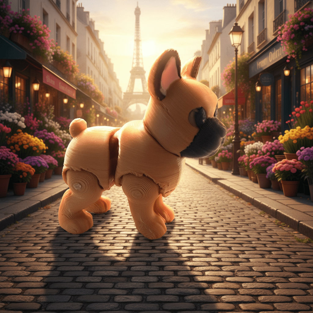 French Bull Dog Articulated Figure - Flexi Figures by Fiendworks Studio