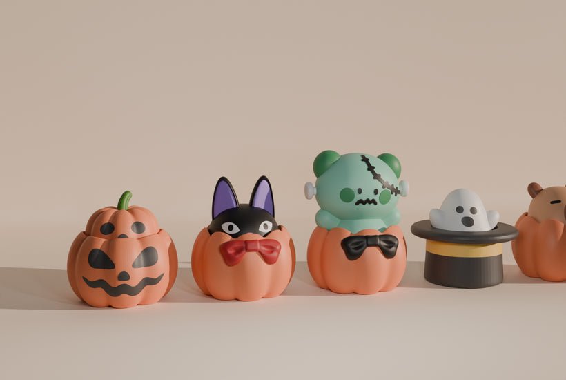 Halloween Pumpkin Friends | 3D Printed Clicker Fidgets - Fiendworks Studio