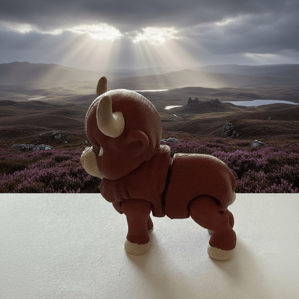 Highland Cow Articulated Figure - Flexi Figures by Fiendworks Studio