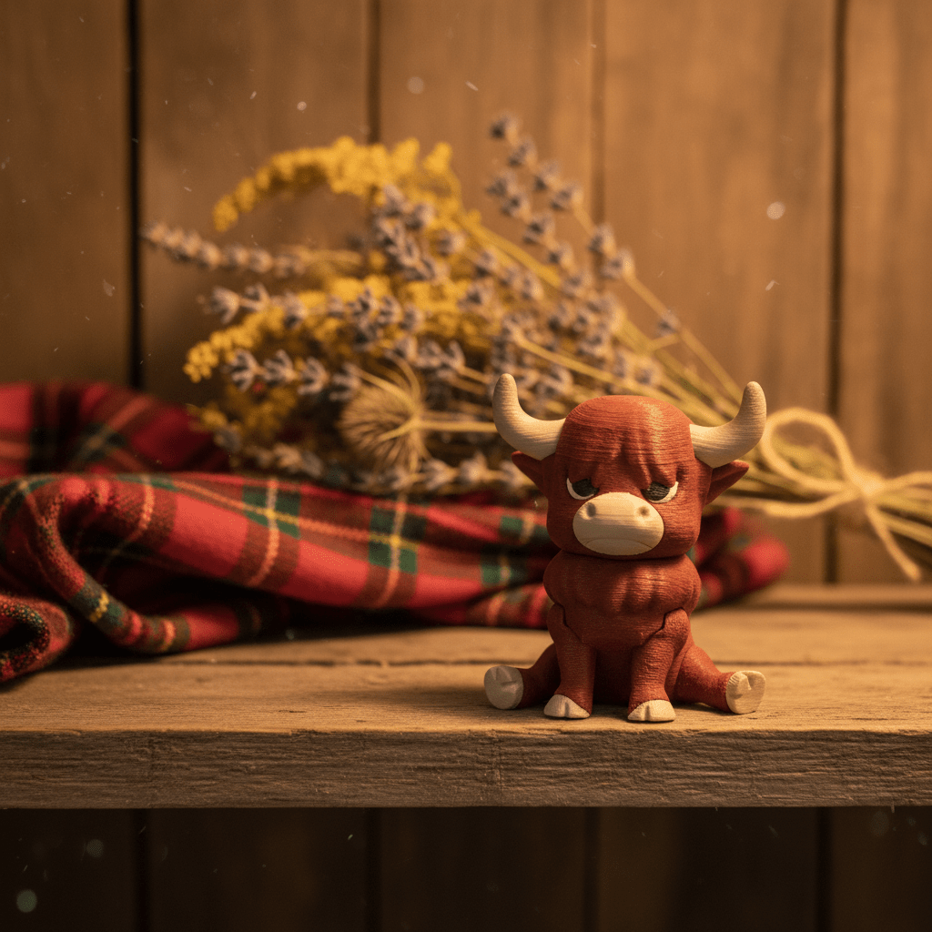 Highland Cow Articulated Figure - Flexi Figures by Fiendworks Studio