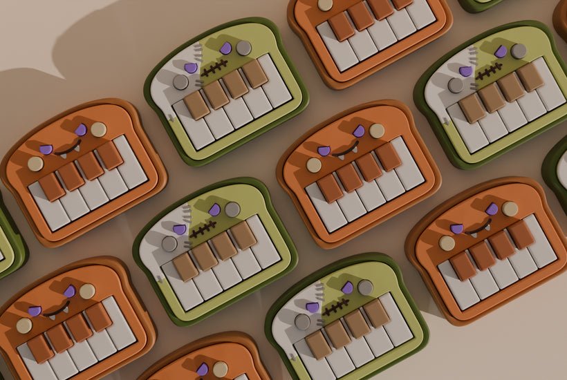 Jumbo Halloween Piano Clicker Fidget Toy - 6.3 Inches - Fiendworks Studio