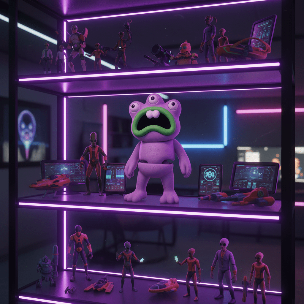 Lavender Alien Flexi Figure Articulated 3D Printed