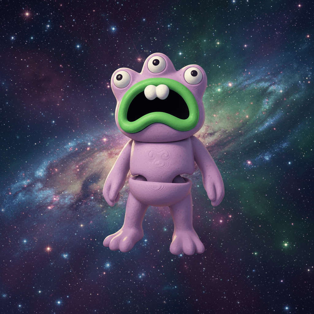 Lavender Alien Flexi Figure Articulated 3D Printed