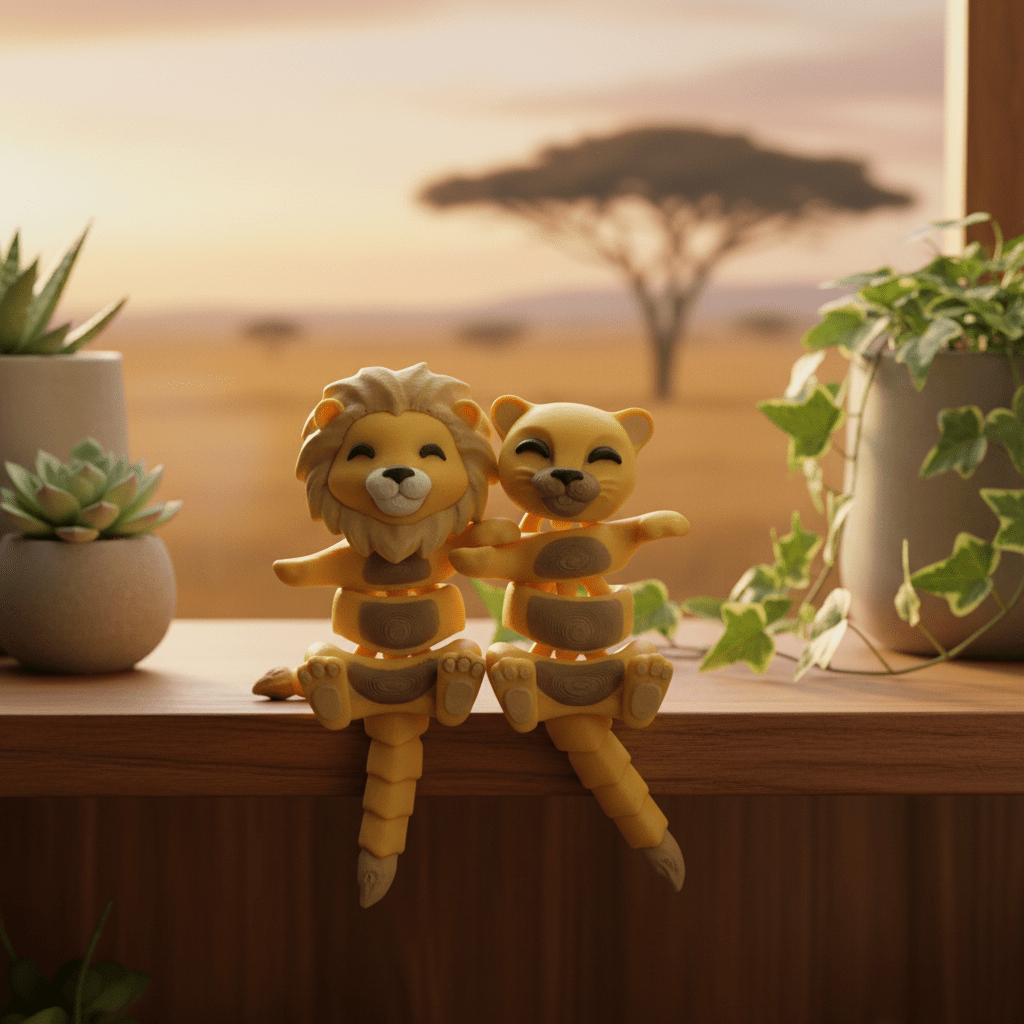 Lion Friends Flexi Figures - Flexi Figures by Fiendworks Studio