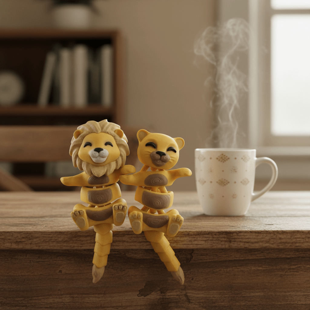 Lion Friends Flexi Figures - Flexi Figures by Fiendworks Studio