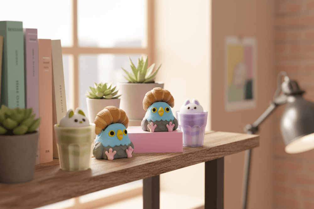 Matcha Croissant & Pigeon Bun Clickers - Fiendworks Studio