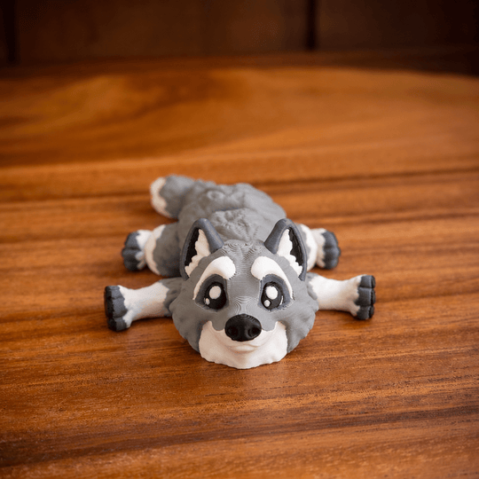 Mini Articulated Wolf Figurine – 3D Printed Collectible - Fiendworks Studio