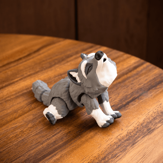 Mini Articulated Wolf Figurine – 3D Printed Collectible - Fiendworks Studio