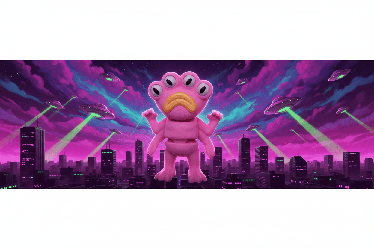 Pink Alien Flexi Figure