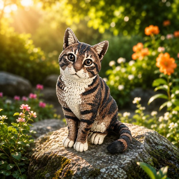 Realistic Cat Figurine – 4-Color 3D Printed Desk & Shelf Decor - Figurine by Fiendworks Studio