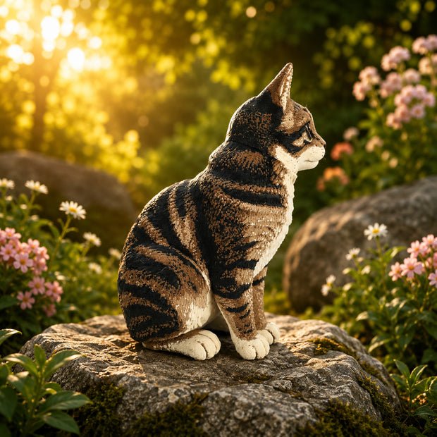 Realistic Cat Figurine 4 Color 3D Printed Desk & Shelf Decor