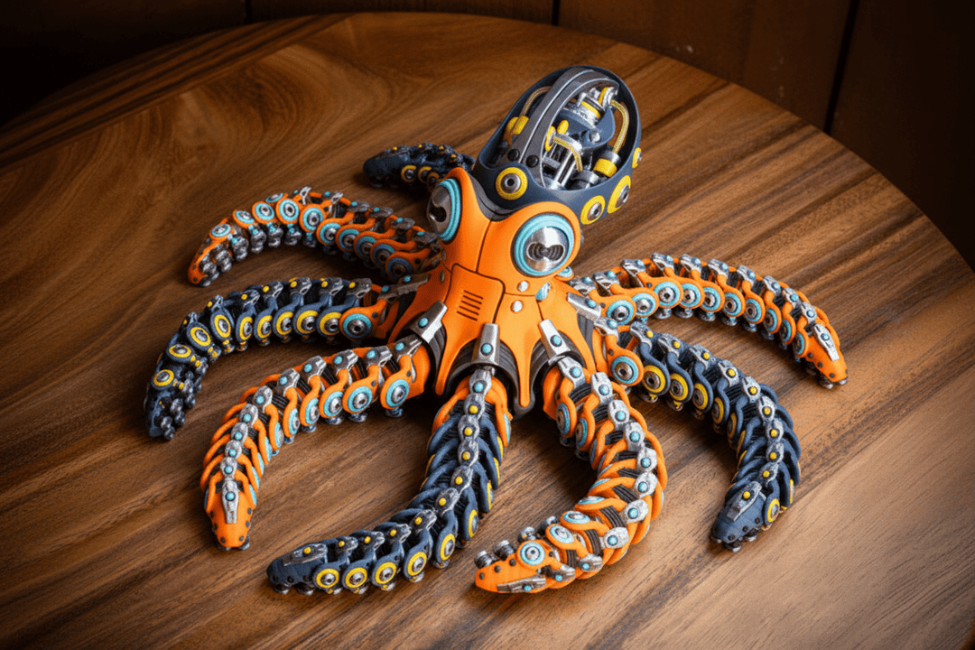 RoboOctopus – Articulated 3D Printed Figure - Fiendworks Studio