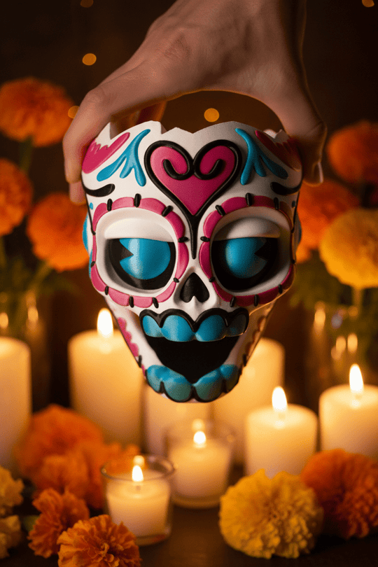 Skull Planter Día de Muertos 3D Printed Succulent Pot