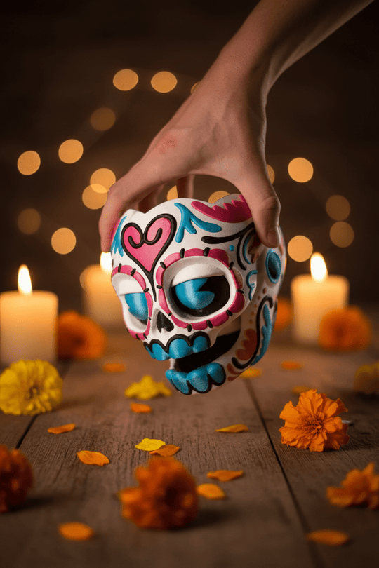Skull Planter Día de Muertos 3D Printed Succulent Pot