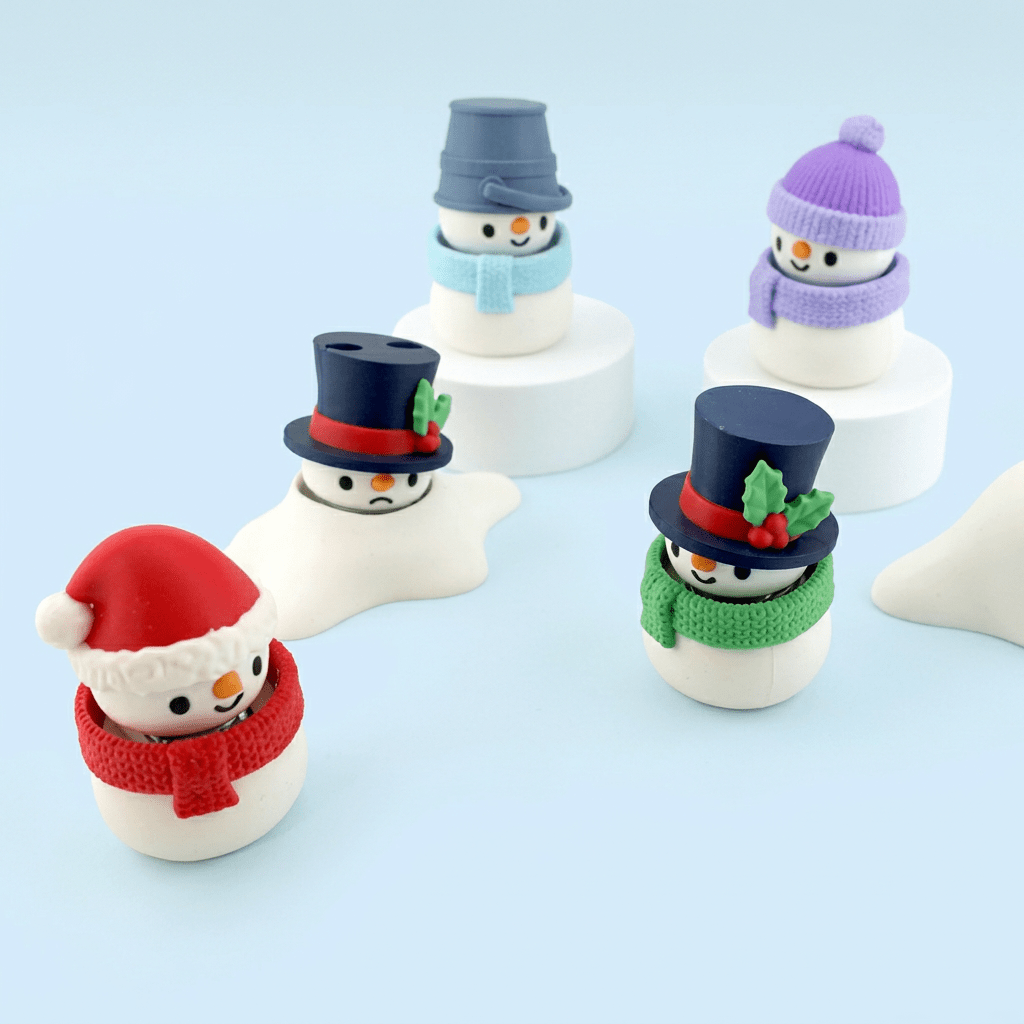 Snowman Fidget Clicker Keychain - Fiendworks Studio