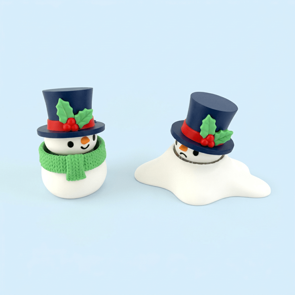 Snowman Fidget Clicker Keychain - Fiendworks Studio